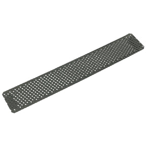 A long, rectangular green Draper Flat Multi-Rasp Wood File Blade, 255mm - 2950, featuring a grid of holes suitable for off-road vehicle recovery.