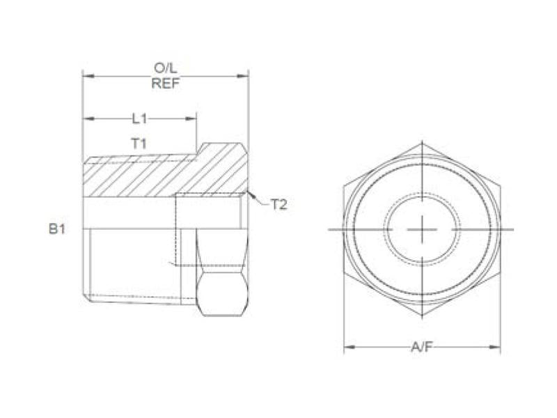 Sparex Hydraulic Adaptor 3/4'' BSPT Male x 1/2'' BSP Fixed Female | S.139361 - Product Image 2