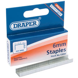 Draper Steel Staples, 6 X 11.3mm (Pack Of 1000) - 1006 - Farming Parts