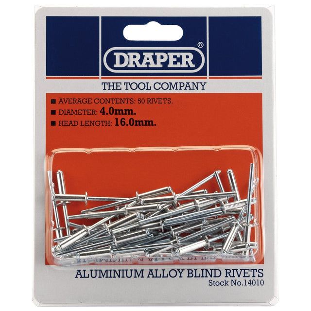 Draper Blind Rivets, 4 X 15.8mm (50 Piece) - RIV - Farming Parts