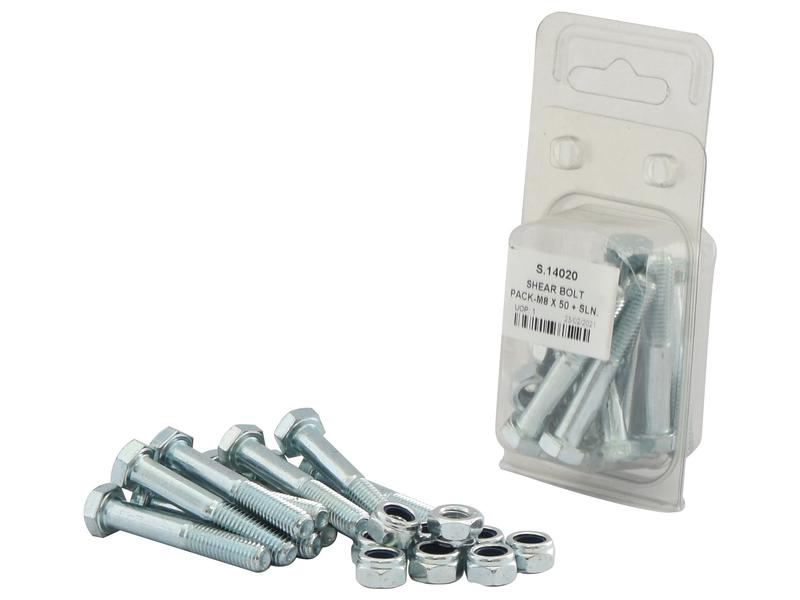 Sparex Shear Bolt M8x50mm Durable Subsoiler Fasteners 10-Pack | S.14020