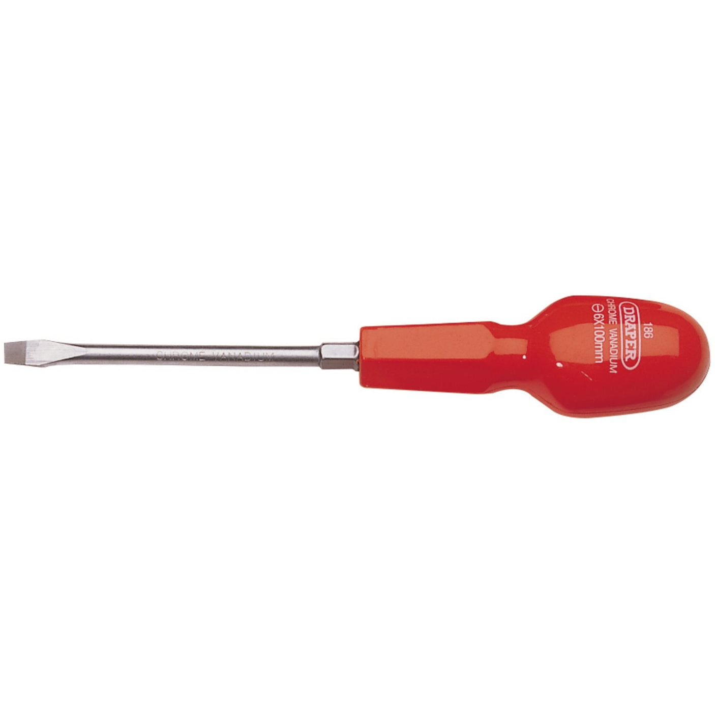 Draper Plain Slot Cabinet Pattern Screwdriver, 6 X 100mm - 186 - Farming Parts