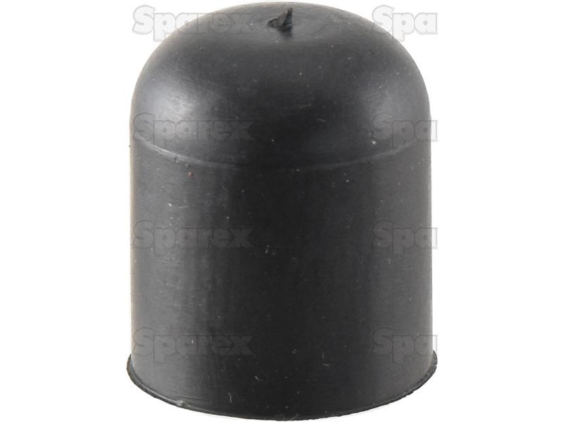 A close-up of a black rubber cap or stopper with a slightly domed top and a flat base, perfect for use in Sparex equipment or as part of the Drain Tap assembly (Sparex Part No. S.140920).