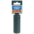 The Draper Expert Hi-Torq® Deep Impact Socket (21mm, 1/2" square drive) model 410D-MM is made from durable chrome vanadium steel and is ideal for use with air wrenches.