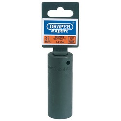 Draper Expert Hi-Torq® Deep Impact Socket, 1/2" Sq. Dr., 21mm - 410D-MM - Farming Parts