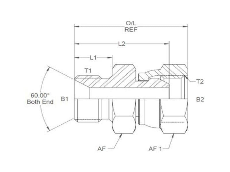 Sparex Hydraulic Adaptor 5/8'' BSP Male x 3/4'' BSP Swivel Female | S.14168 - Product Image 3
