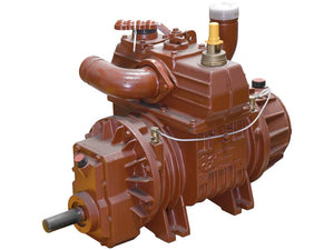 A brown, industrial vacuum pump, identified as the Sparex STAR72M (Sparex Part Number: S.143440), featuring various valves, pipes, and connection points is shown against a plain white background.