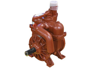 The MEC2000PL vacuum pump by Sparex (Sparex Part Number: S.143476) is a red, industrial unit featuring two large cylinders and a black protruding shaft, mounted on a base. This 1000 RPM, pulley-driven pump ensures efficient performance.