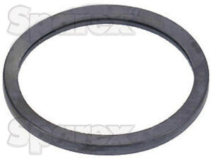 A circular metal washer with the brand name "Sparex" faintly visible in the background, suitable for use with Ford New Holland machinery, identified as Thermostat Gasket | Sparex Part No.S.143650.