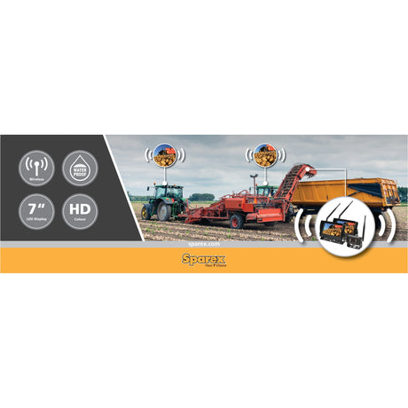 Wireless Digital Reversing Camera System with 2 x 7'' LCD Monitor & 1 Camera
 - S.143671 - Farming Parts