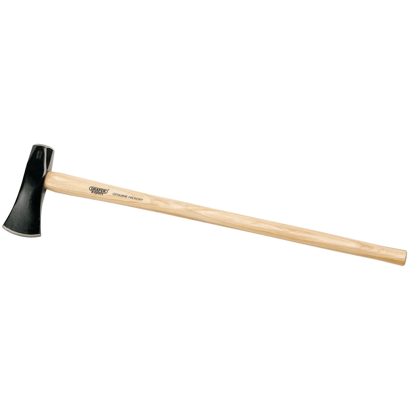 A Draper Log Splitting Maul, 2.7Kg - LSM/L featuring a long-handled hickory shaft and a broad, polished black metal blade.