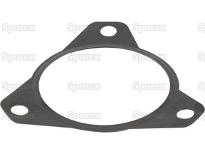 A Fuel Injection Pump Gasket (Sparex Part No. S.144212) by Sparex, featuring three mounting holes and a circular center opening, designed for sealing joints in machinery or pipes and compatible with International Harvester models.