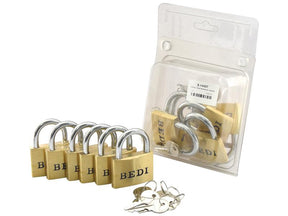 Sparex Padlock - Brass (6 pcs. Agripak) | S.14437 - Product Image 1