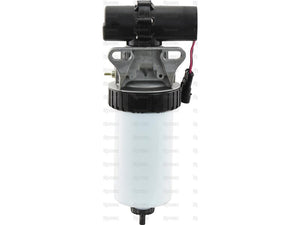 The Sparex Part No. S.144856 Fuel Pump - Electric features a white and black diesel fuel filter assembly with electrical connections attached at the top, designed for filtration in automotive or machinery systems and is fully compatible with an electric fuel pump.