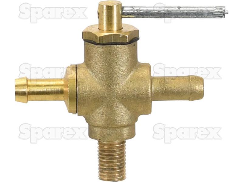 A classic Sparex Fuel Tap (Part No.S.144894), featuring a brass bidirectional valve with multiple threaded ports and a handle, against a white background with the brand name "Sparex" faintly visible in several places.