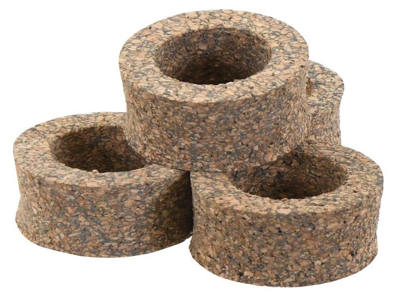 Introducing the Fuel Injector Nozzle Seal from Sparex. This set includes four stacked cork ring washers, made of compressed cork granules, each with a central hole. Ideal for various applications, these rings meet Sparex quality standards and can be easily referenced using their designated part number S.144926.