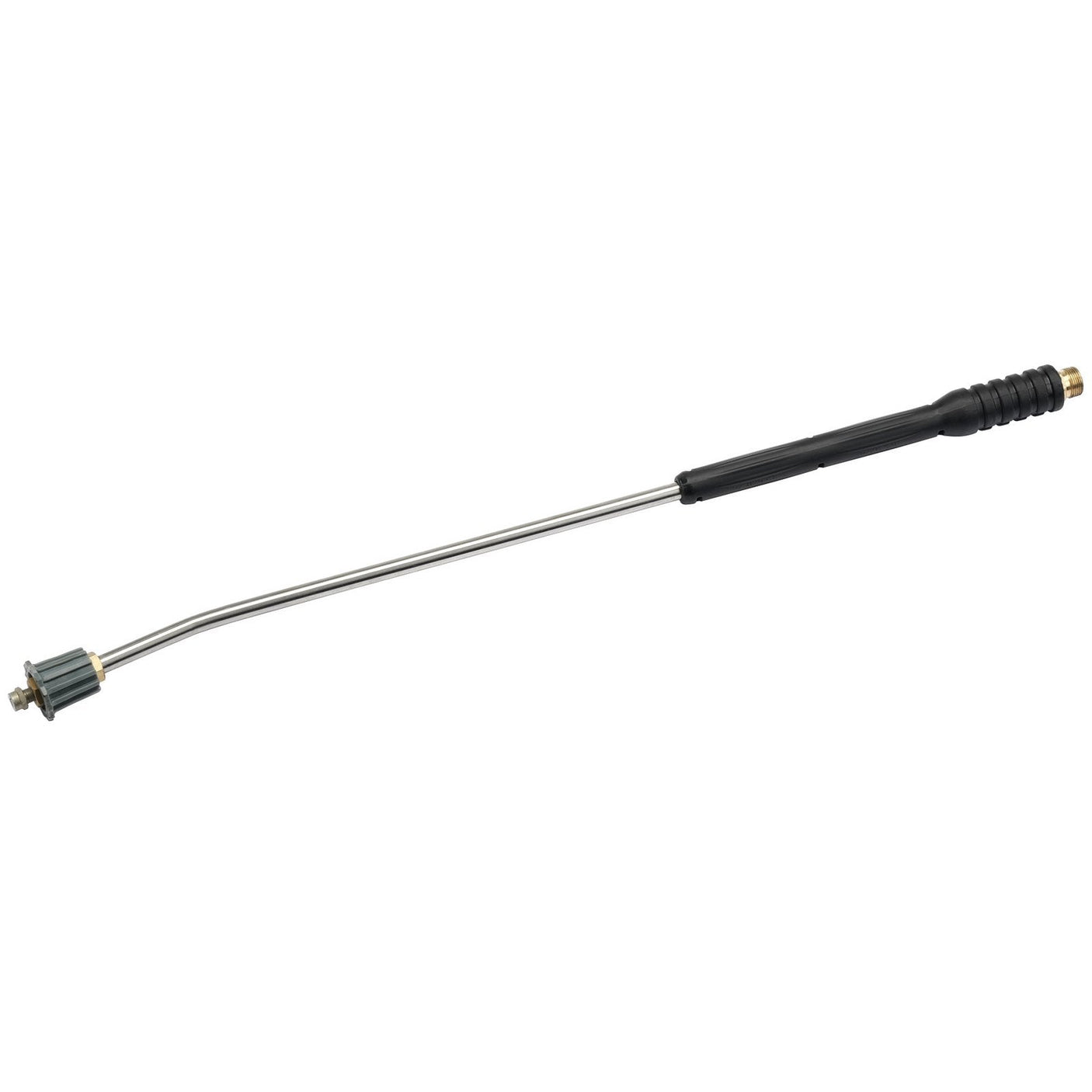 A Draper Lance For 13754 - AHPW03 metal pressure washer lance with a black handle and trigger attachment on one end.