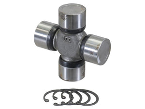 A Sparex Universal Joint (Part Number: S.148866) with four bearings and six C-clips or retaining rings on a white background.