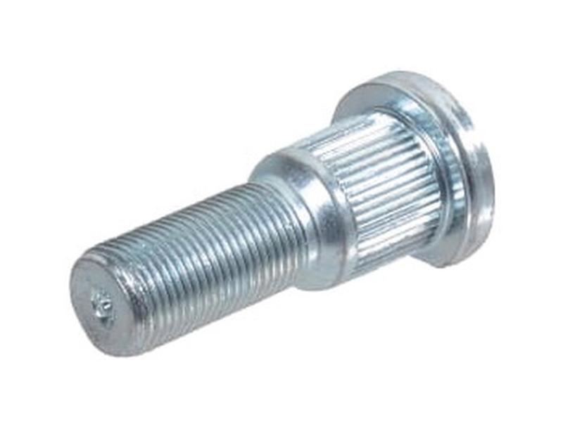 Close-up view of the Sparex Wheel Stud Grip Ø (Sparex Part Number: S.148966), featuring a flanged head, threaded body, and ribbed shank, ideal for metric applications and perfectly compatible as a wheel stud.