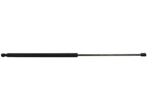 The Sparex Gas Strut (S.149505) in black and silver, with a total length of 761mm, features a cylindrical body and an extended piston rod with a ball socket connection. It is commonly used for lifting and supporting objects such as car hoods or trunks.