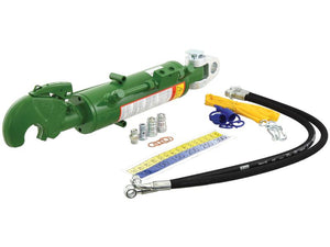 The Sparex Hydraulic Top Link (Cat.3/3) Knuckle and Q.R CBM Hook features a 90mm bore cylinder, minimum length of 625mm, and comes with an attached hose, fittings, accessories like a measuring tape and yellow tool. Ensure the check valve position is correct for optimal performance. The Sparex part number for this product is S.150095.