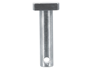 A Sparex Lower Link Pin (Sparex Part Number: S.150231) measuring 19x71mm, features a metallic cylindrical body with a flattened rectangular head and a hole near the base, designed for specific applications.