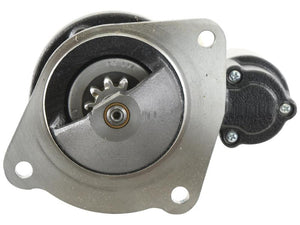 Close-up view of the Starter Motor - 12V, 3.6Kw (Mahle) by Sparex (Sparex Part Number: S.150691), highlighting its gear-reduced mechanism and 3-hole flange mounting points.