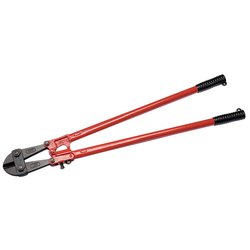 Image of the Draper Redline Bolt Cutter, 900mm - RL-BC2/B, which features forged steel blades and tubular steel handles, designed for cutting thick metal objects.