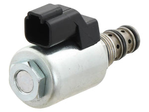 Close-up image of a Sparex Solenoid (Part No. S.151144) with a cylindrical body, a black plastic connector on top, and several perforations along its shaft.