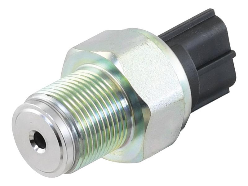 A Fuel Rail Pressure Sensor, cylindrical in shape with a threaded section (M22 x 1.50) and a black plastic connector, part of the Sparex range—Sparex Part Number: S.151197.