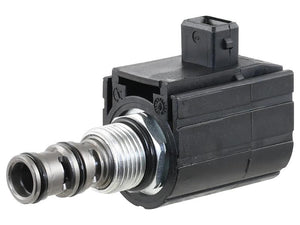 Close-up of a Sparex Solenoid (Sparex Part No. S.151276), commonly found in New Holland and Case IH machinery, featuring a metal connector on one end and an electrical connector on the other.