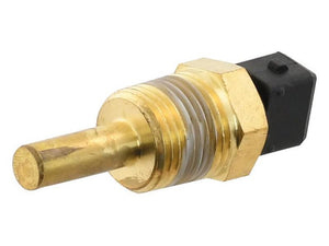 A Sparex Temperature Sensor (Part Number: S.151328) featuring a brass body, threaded section, and a black plastic connector, compatible with Sparex parts.