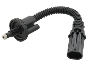 A coiled black cable featuring a threaded adaptor on one end and a rectangular connector on the other, identified under Tariff Code 144859, is part of the Water in Fuel Sensor with Sparex Part Number S.151398 from the brand Sparex.