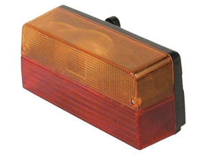 A rectangular Sparex Rear Combination Light (Sparex Part Number: S.151642) with an amber top section and a red bottom section, compatible with a 12V Sparex Bulb, featuring 3 functions for brake, tail, and indicator lights, suitable for both right-hand and left-hand sides.