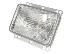 The Sparex Head Light (Halogen), RH, 12V, with part number S.151646, features a rectangular design with a clear, ribbed lens and a metallic mounting frame, complemented by the reliable P43T-38 fitting.