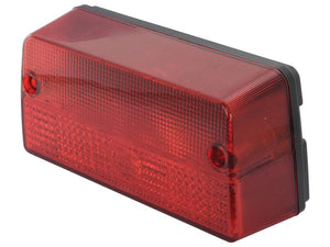 A red rectangular Rear Combination Light from Sparex, featuring two visible screw holes and seamlessly doubling as a brake, tail, and indicator light for added visibility.