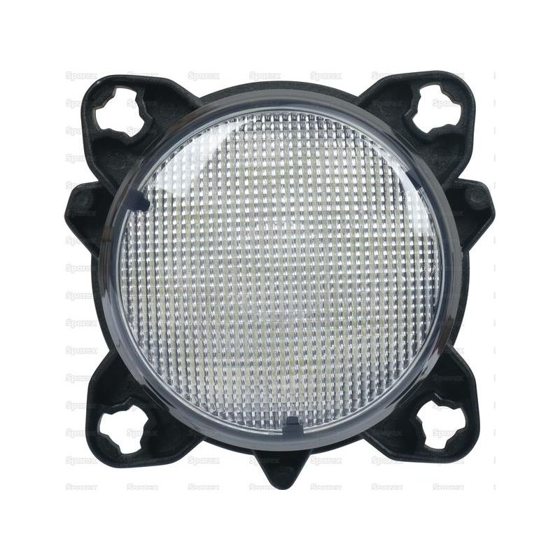 The Fendt LED Roof Work Light by Sparex features a round design with a clear lens and black housing, equipped with four mounting points. It delivers 4050 lumens of raw light and operates between 10-30V, making it suitable for various car models.