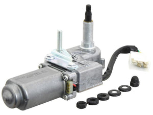 The Wiper Motor, Sparex Part Number S.152431 from the brand Sparex, is a metal automotive part with an attached cable and connector, accompanied by several black washers. This product is categorized under tariff code 8708299000.