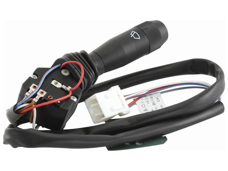 Sparex's Wiper Switch (Part Number S.152440), a black automotive turn signal lever switch with attached wiring and connectors, features integrated terminals for easy installation, displayed on a white background.