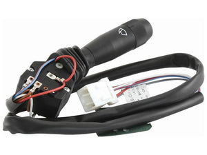 Sparex's Wiper Switch (Part Number S.152440), a black automotive turn signal lever switch with attached wiring and connectors, features integrated terminals for easy installation, displayed on a white background.