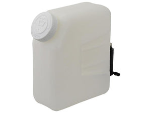 A Sparex Front Washer Bottle with Pump (Sparex Part Number: S.152465), a rectangular white plastic fluid container featuring a screw cap and a small black attachment on its side, is labeled under Tariff Code 8512400090.