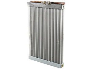 The Condenser (Sparex Part Number: S.152524) from the brand Sparex is a vertical metallic heat exchanger with visible fins and two copper pipes at the top, designated under Tariff Code 8708299000.