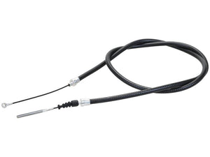 A black hydraulic brake cable with silver metal ends, measuring 1705mm in length and 1400mm for the outer cable, elegantly coiled in a loose loop showcases the precise craftsmanship characteristic of Sparex's S.152934 model.