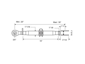 Sparex Ratchet Link Assembly - Ball and Clevis | S.15294 - Product Image 3
