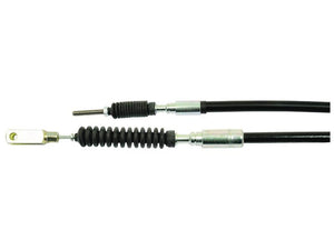 Close-up of two automotive cables with ribbed black rubber sleeves and metallic connectors, featuring the Sparex Clutch Cable (Part Number: S.153004) - Length: 1030mm, Outer cable length: 660mm.