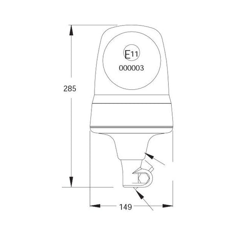 Rotating Halogen Beacon, Flexible Pin, 12V
 - S.153112 - Farming Parts