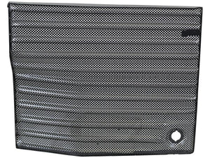 A rectangular, perforated metal sheet with a hole in the bottom right corner, perfect as the Sparex Side Panel RH (Sparex Part No. S.153494) for Ford New Holland models.