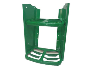 The Sparex Footplate (Part No. S.153614) is a green metal tractor step assembly with two perforated footplates and side supports, compatible with John Deere.