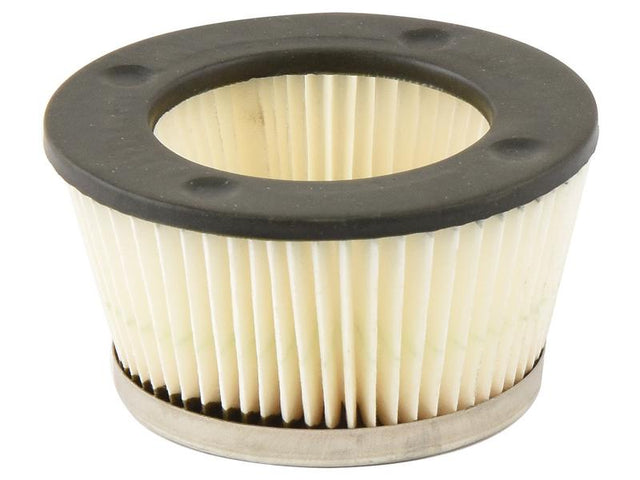 A Sparex outer air filter, part number S.154058, features a cylindrical design with pleated paper and durable rubber edges.