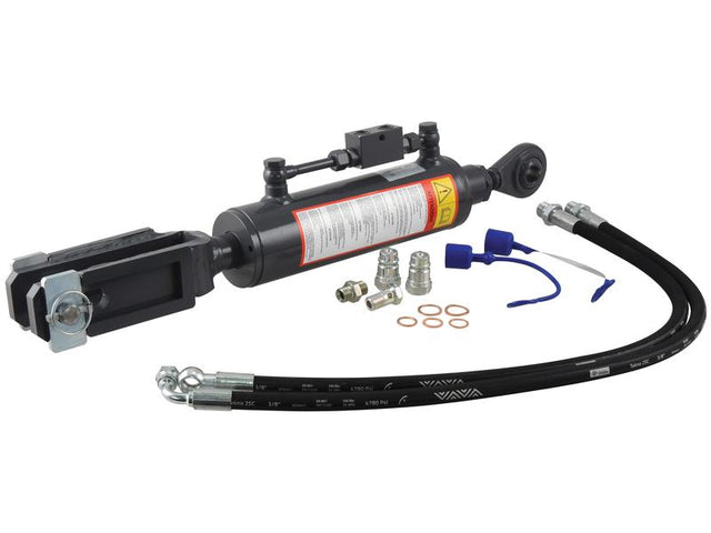 Sparex Hydraulic Levelling Box (Supplied with: Hoses) - Ball Ø 22mm - Fork Hole Ø 23x50mm - Min. Length: 680mm, Cylinder Bore: 80mm. | S.155245 - Product Image 1